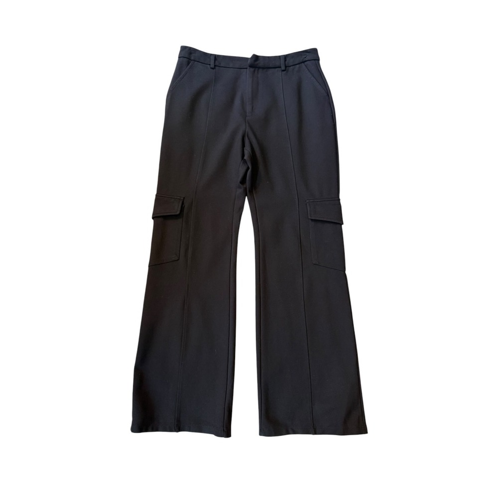 Forever 21 Womens Black Cargo Wide Leg Seam Front Trousers Pants Size Large